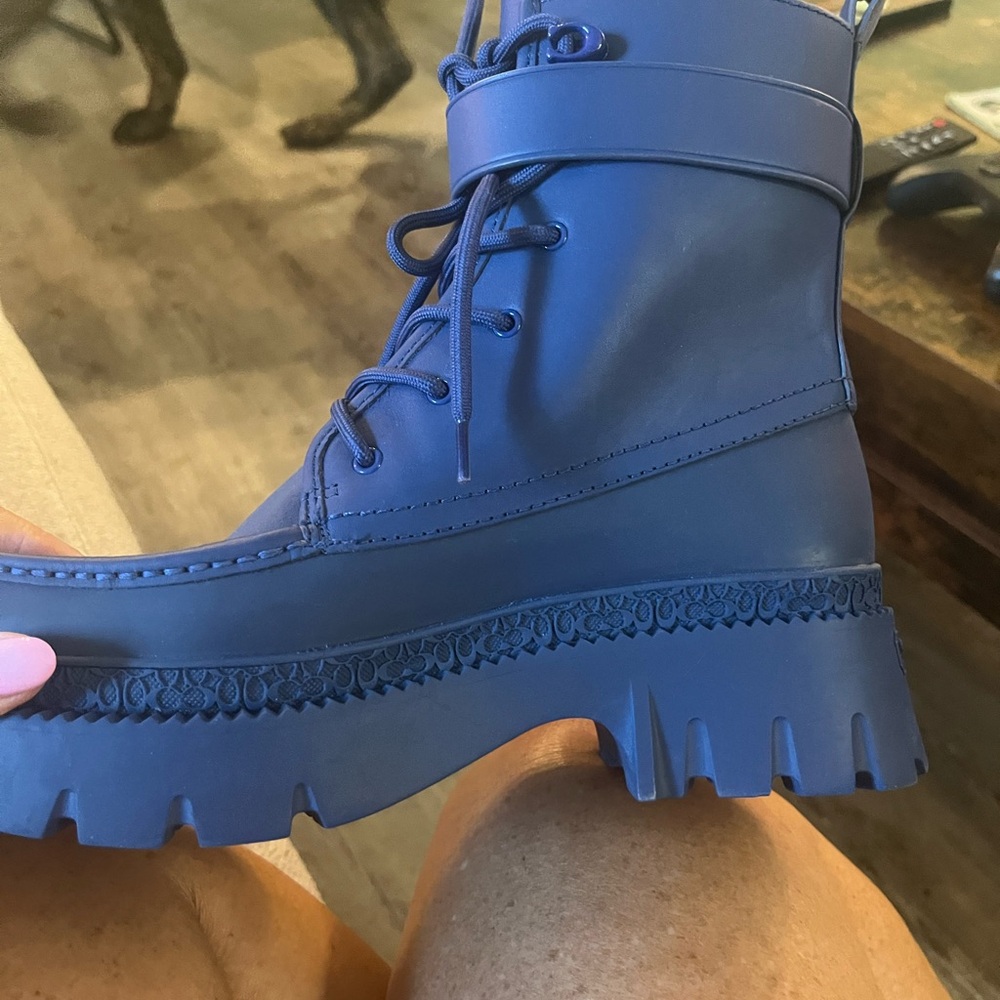 Blue Women's Lace-Up Boots